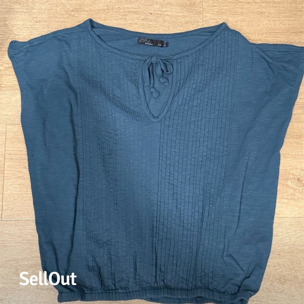 prAna Women's Blue Ocupas Popover Blouse XS Casual Relaxed Fit